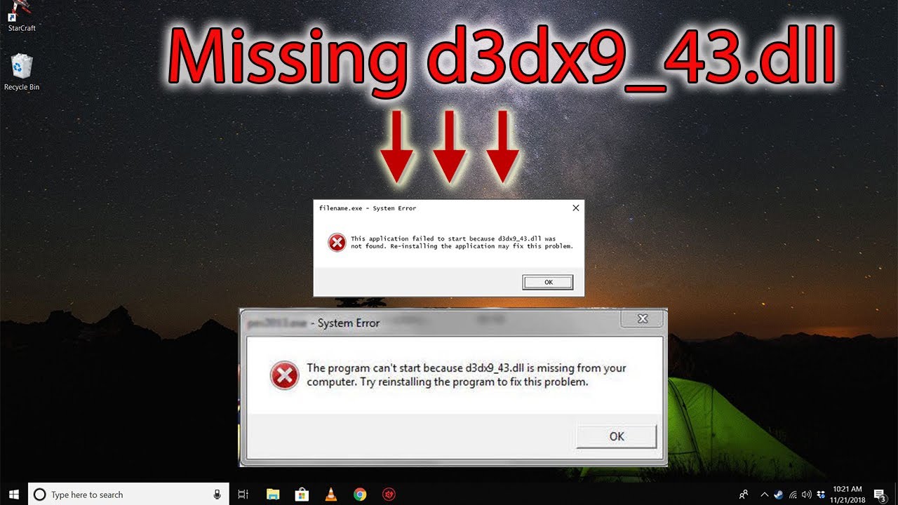 D3dx9_43.dll для windows 10 x64 bit