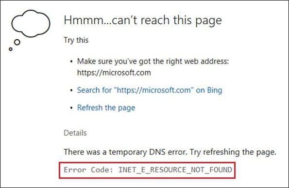 Ошибка inet e download failure в браузере - что делать?