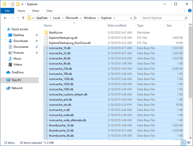 Как очистить кэш эскизов в windows 10?