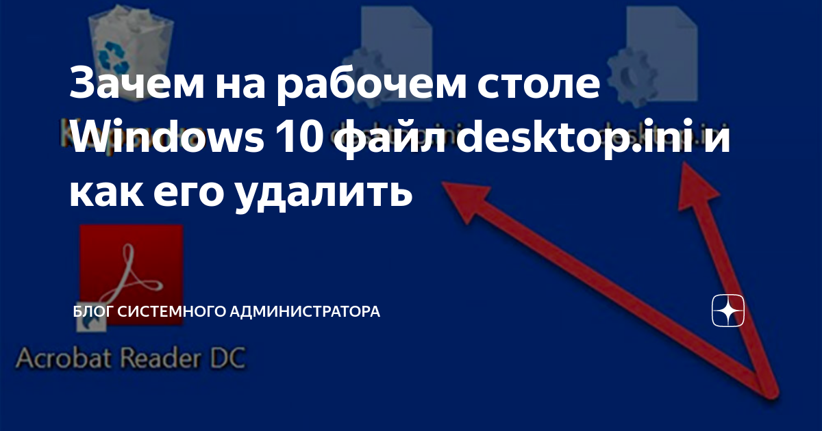Отключить создание desktop.ini в windows 10 (на рабочем столе) - 5 ответов