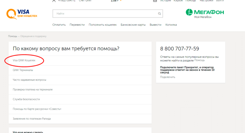Отменить платеж в киви кошельке если он в обработке