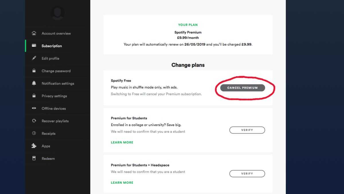 Spotify: как отменить подписку или закрыть аккаунт