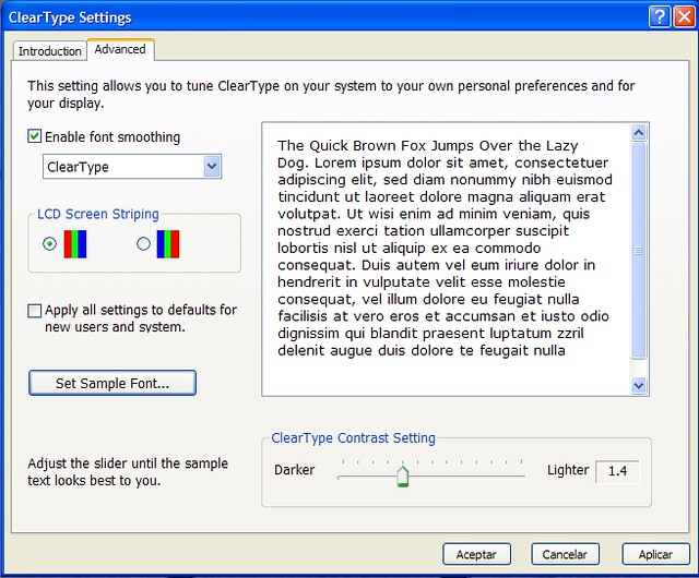 Настройка cleartype в windows