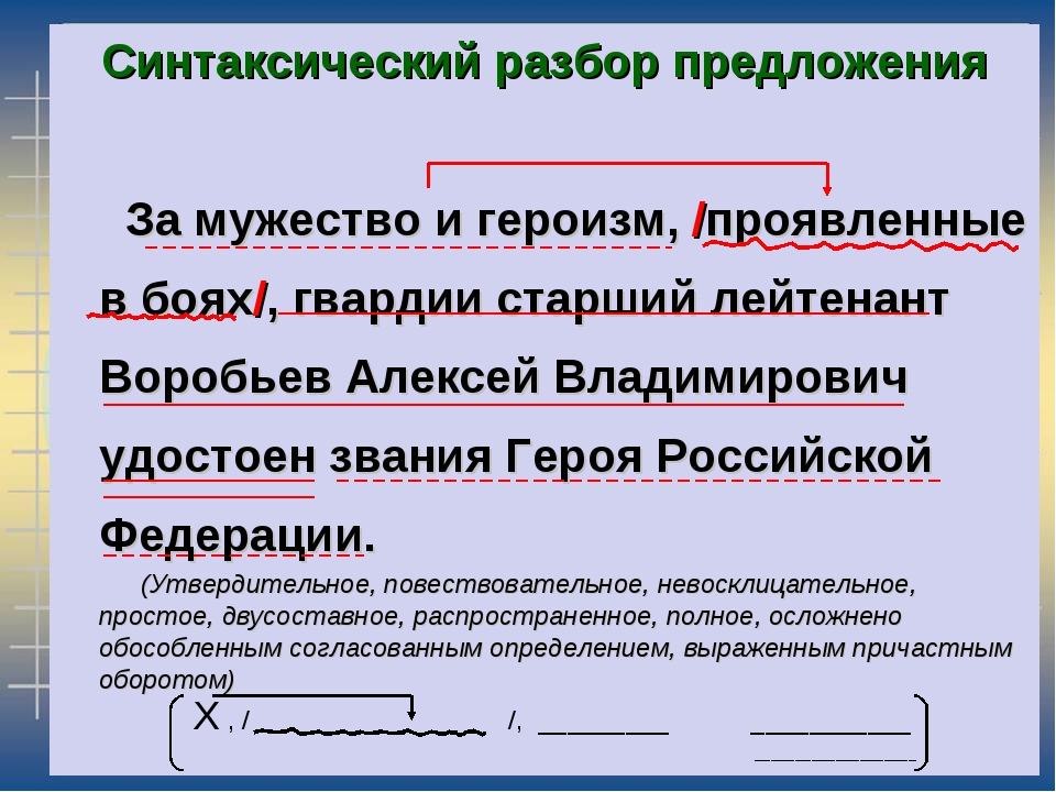 Как произвести синтаксический разбор предложения online