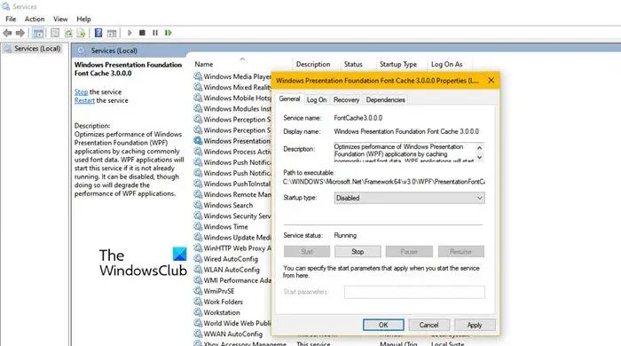 How to fix: disable presentationfontcache.exe (high cpu) | www.infopackets.com