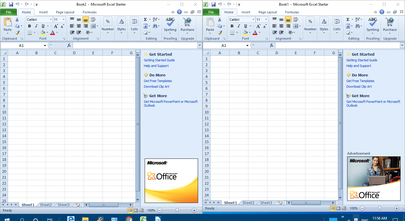 Как открыть файлы excel в разных окнах