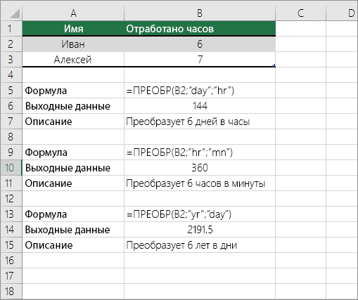 Как в excel перевести часы и минуты в минуты