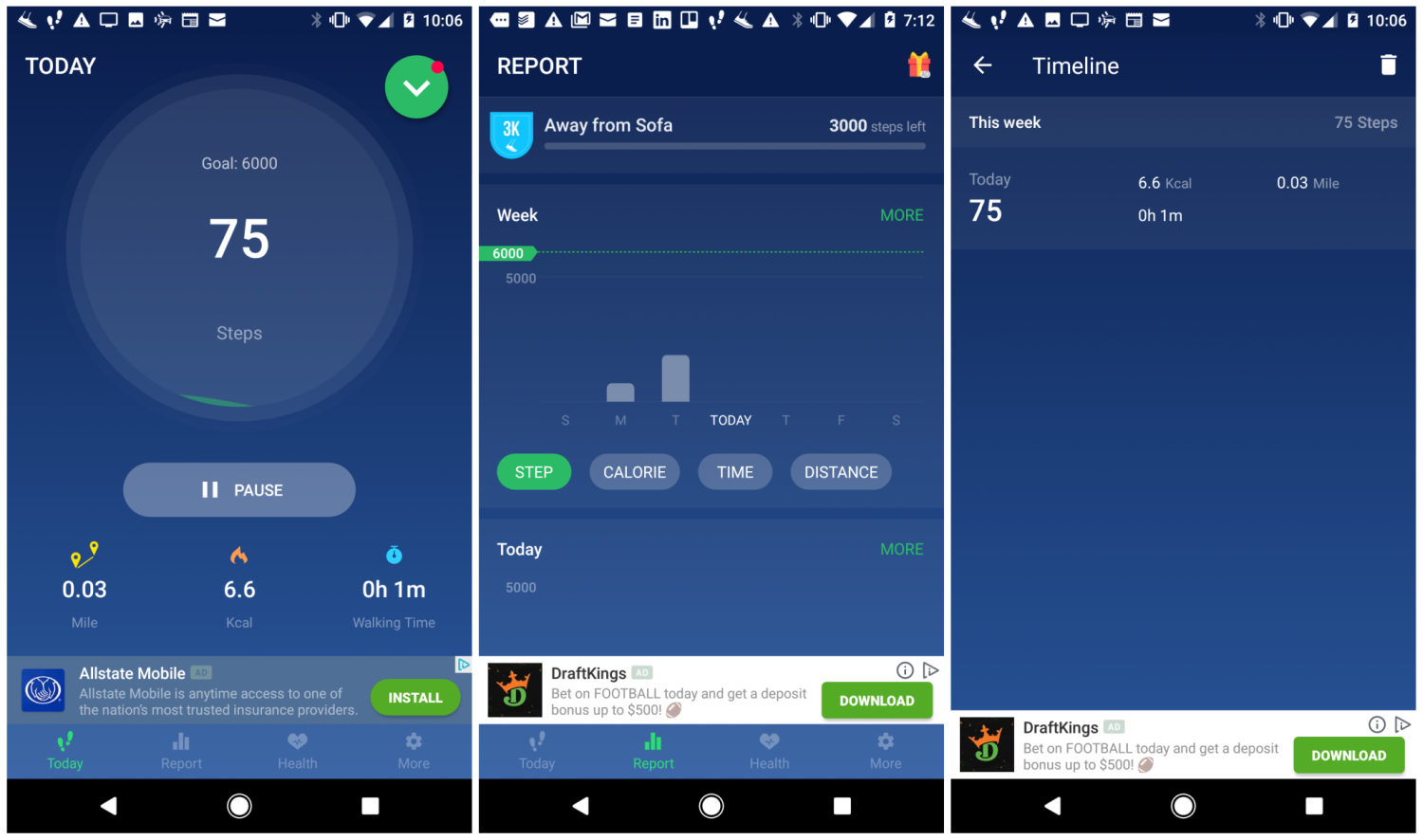 Настройка шагомера на смартфоне android