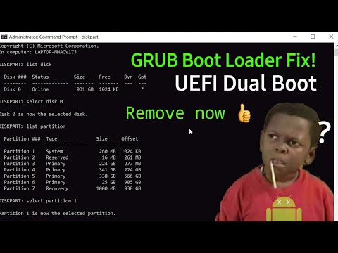 Как удалить grub и восстановить загрузчик windows 10