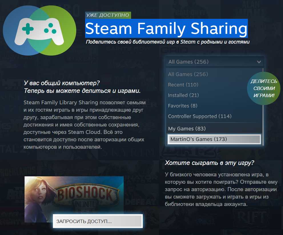 Как поделиться игрой в steam с родными и друзьями