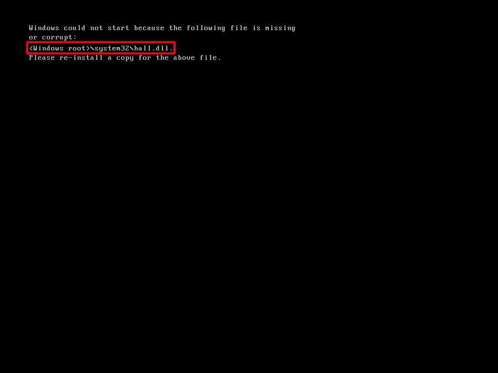 Hal.dll is missing or corrupt: fix for windows xp, vista, 7
