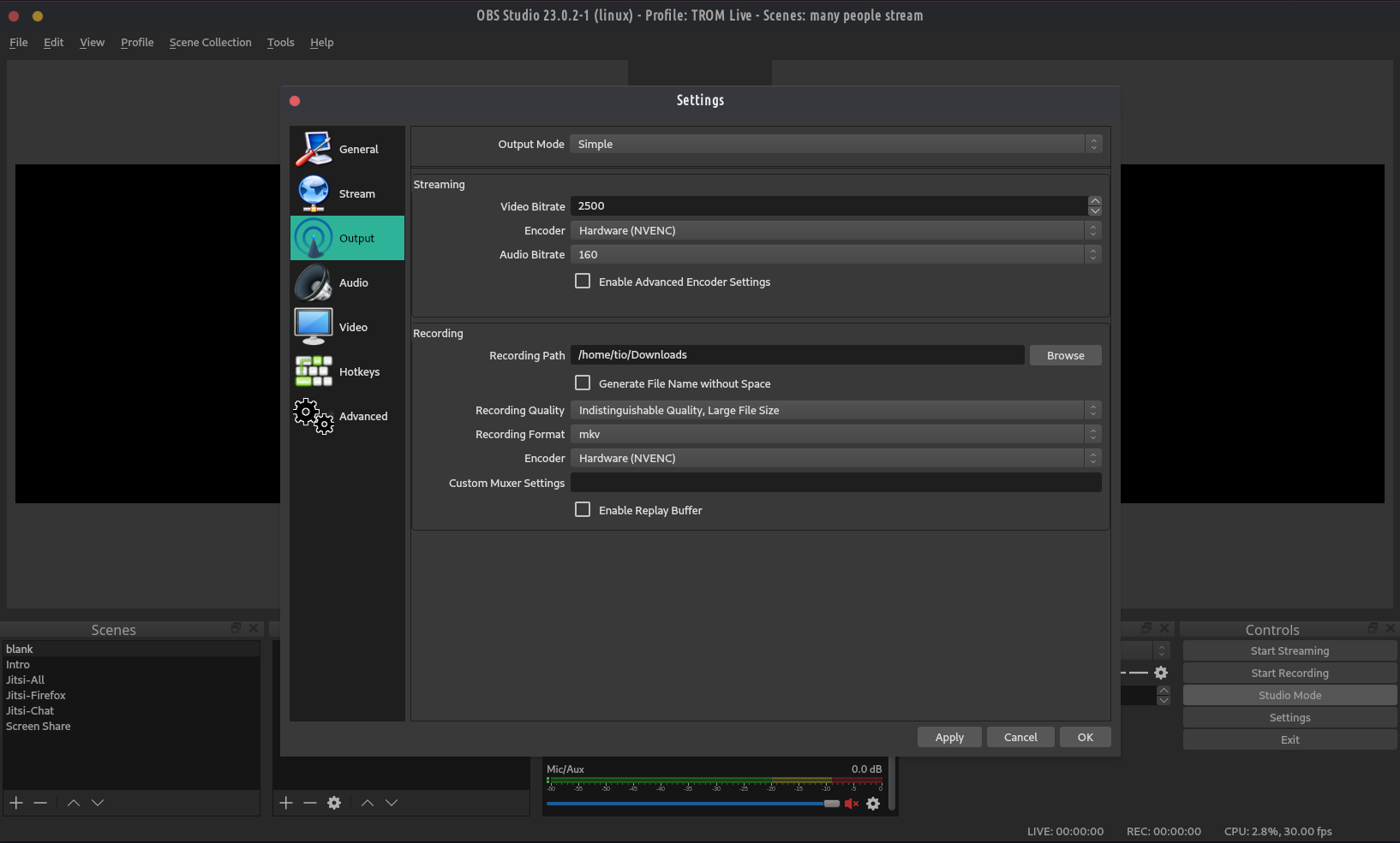 Как записать экран и поток с obs studio
