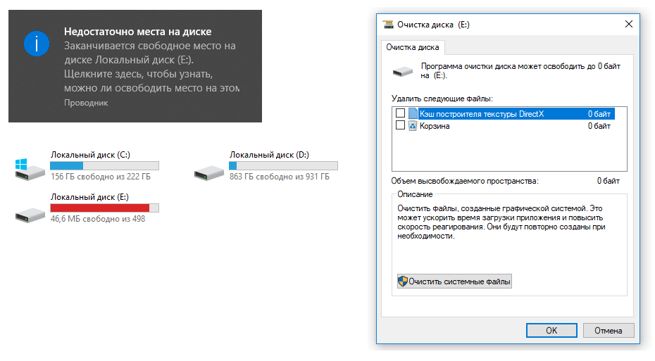 Освобождаем место на диске c в windows 10