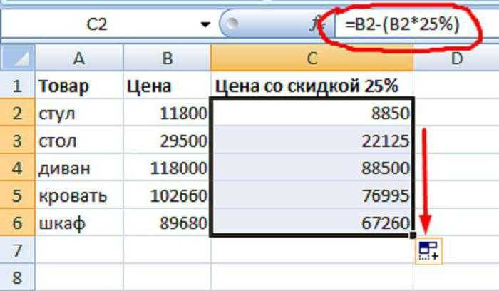 Рассчитать процентное изменение между двумя числами в excel